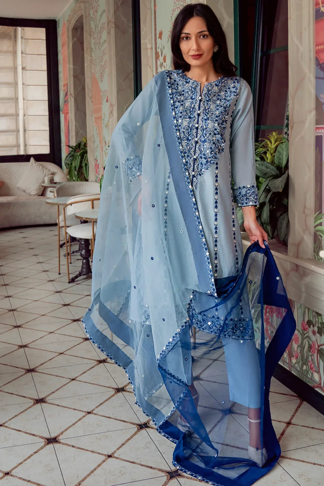 Muntaha | Noore e Zaib | Ice Blue - Seraph - Rang-e-Khaas