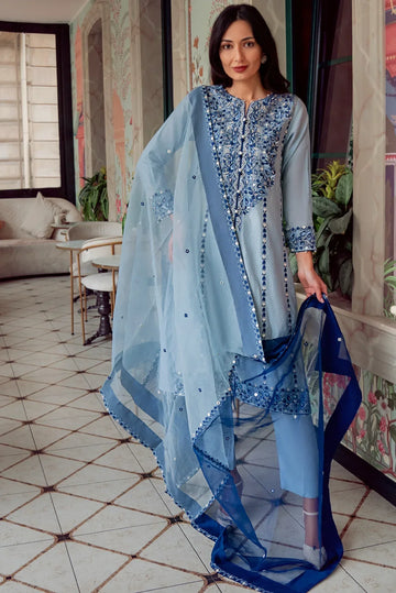 Muntaha | Noore e Zaib | Ice Blue - Seraph - Rang-e-Khaas