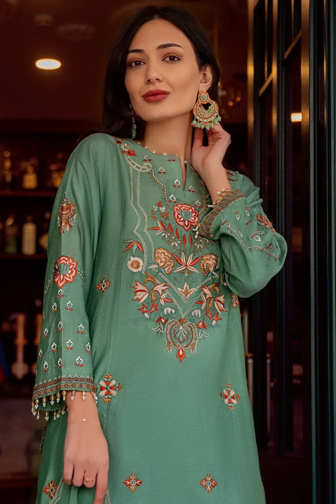 Muntaha | Noore e Zaib | Teal Green - Emre - Rang-e-Khaas