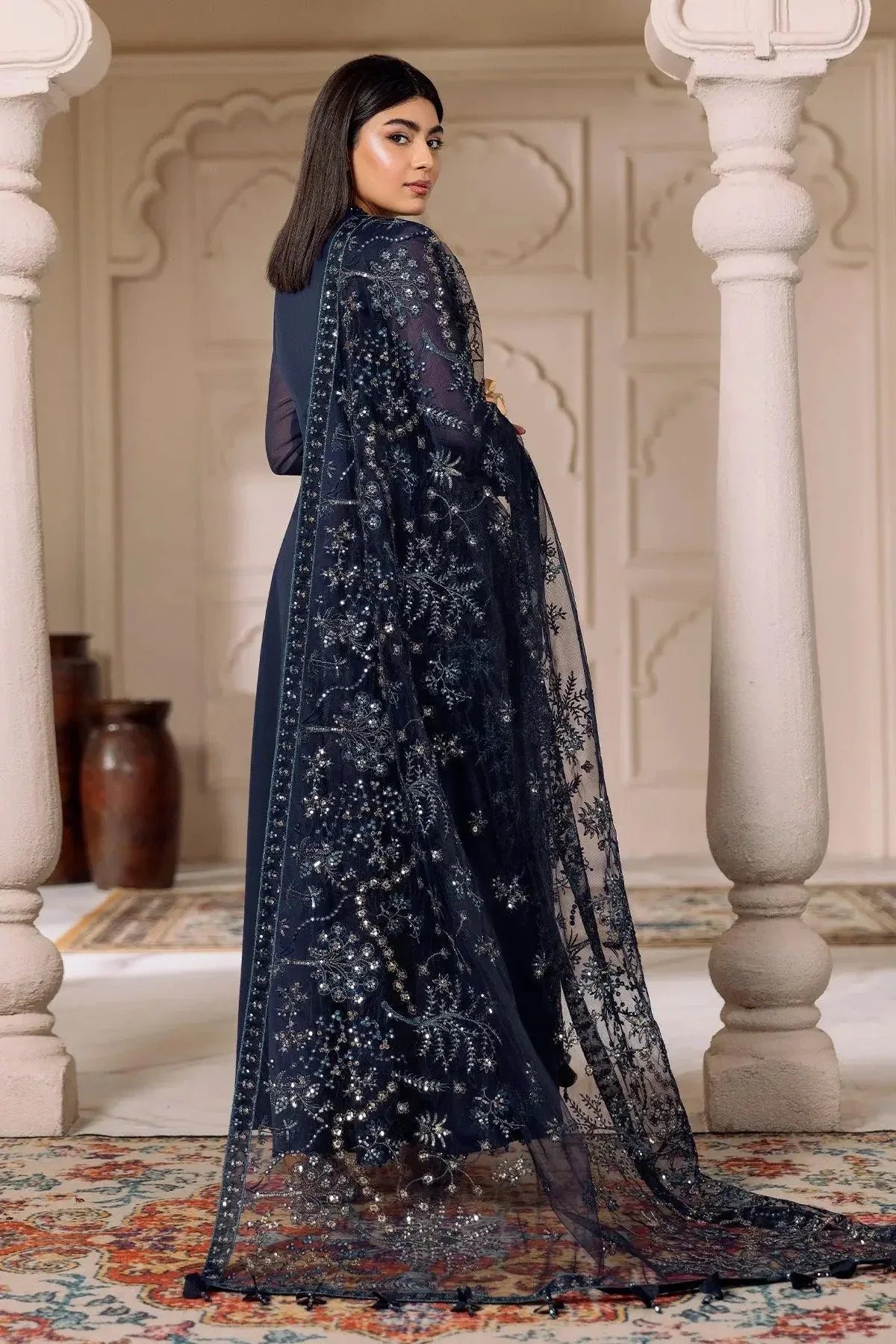 Alizeh | Ready to wear | Navy Blue 3 piece - RTW1012 - Rang-e-Khaas