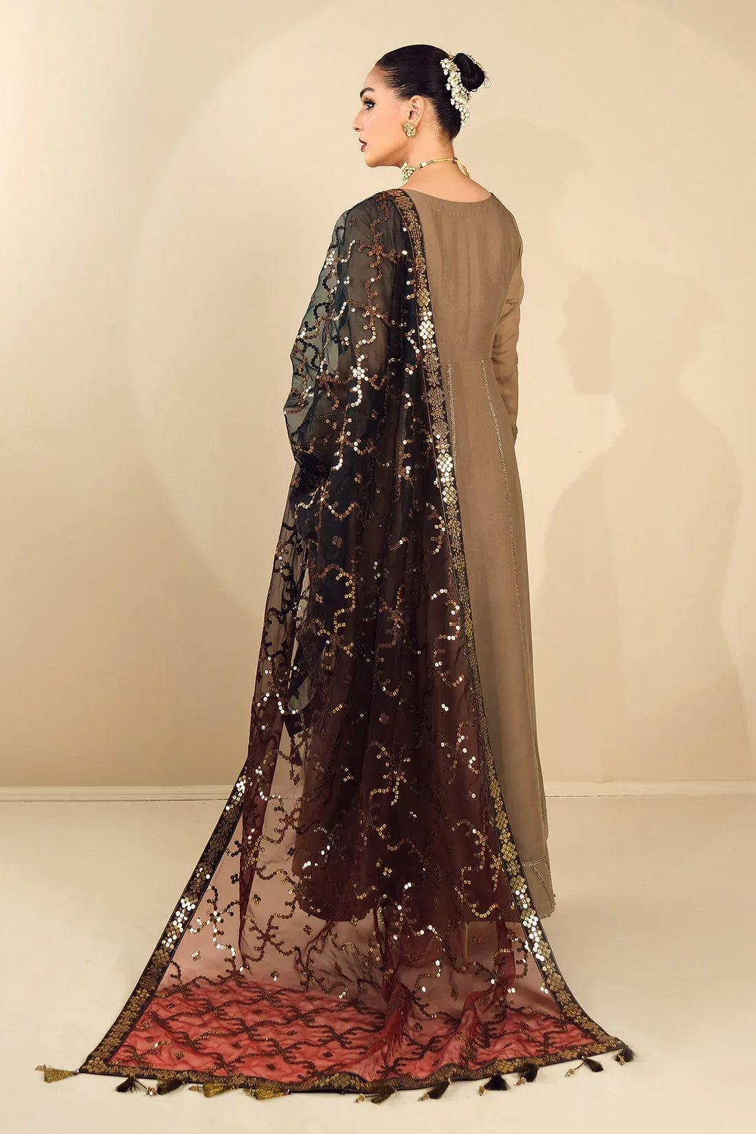 Alizeh | Formals Collection | Rose Beige Dress 3 piece - RTW1017 - Rang-e-Khaas