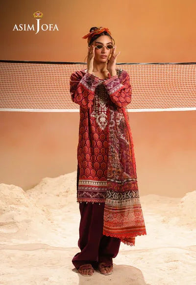 Asim Jofa | Summer Rhapsody | AJUBU-26 Printed Embroidered Lawn - Rang-e-Khaas