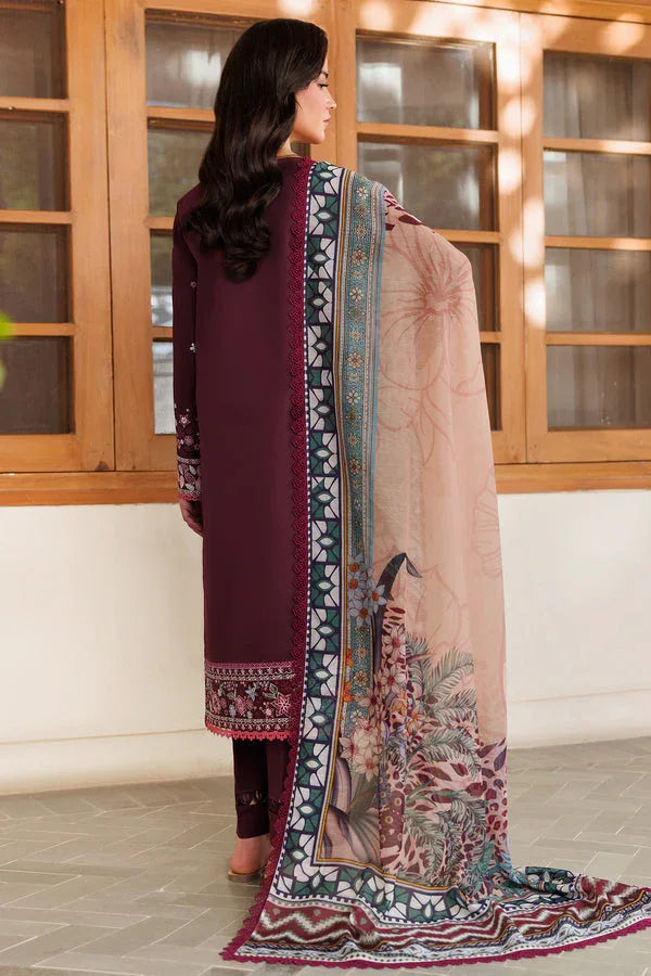 Farasha | Summer Weaves Embroidered Lawn | Burgandy Rush - Rang-e-Khaas