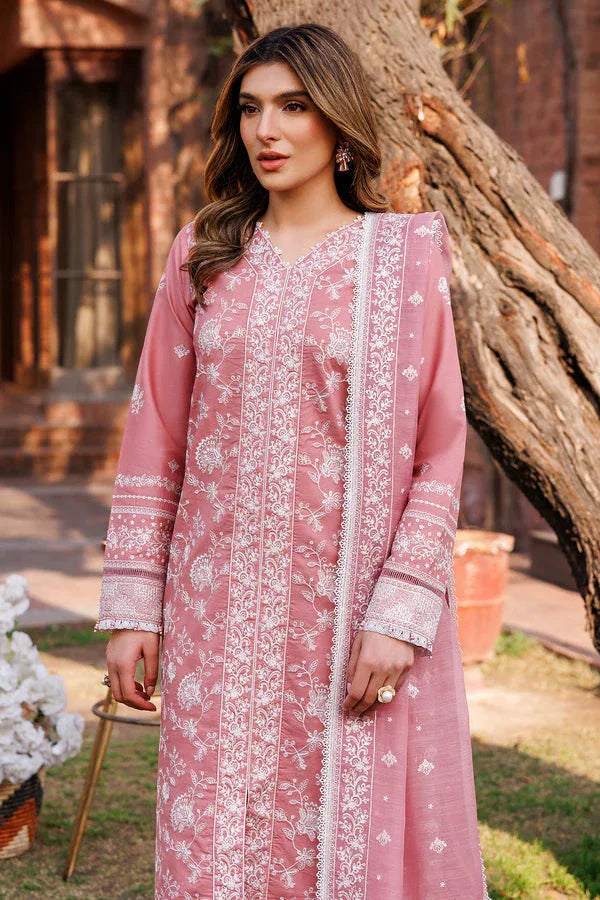 Farasha | Dastoor Embroidered Lawn SS24 | PEARL MIST - Rang-e-Khaas
