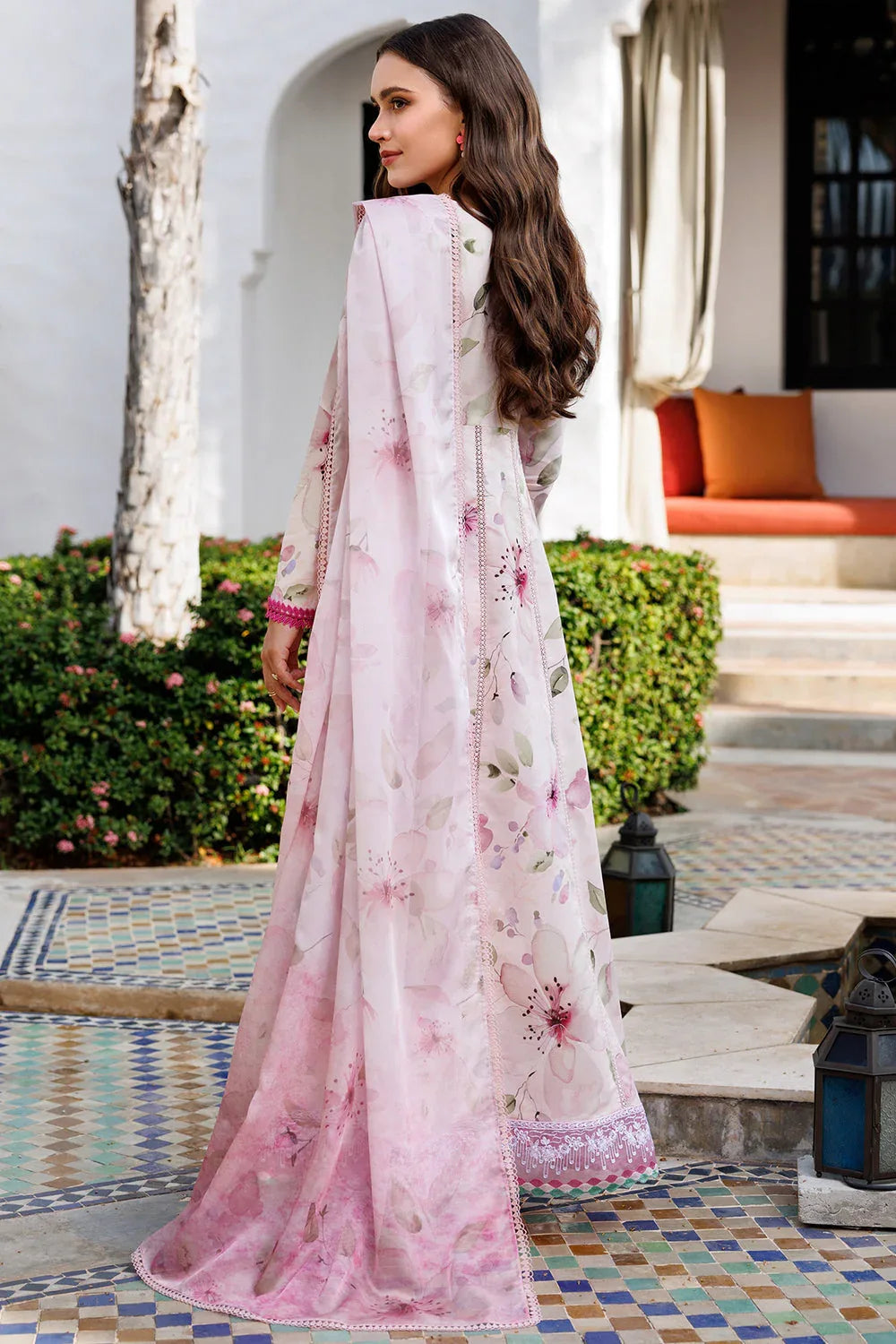 Farasha | Printed Essentials | Pink Bloom - Rang-e-Khaas