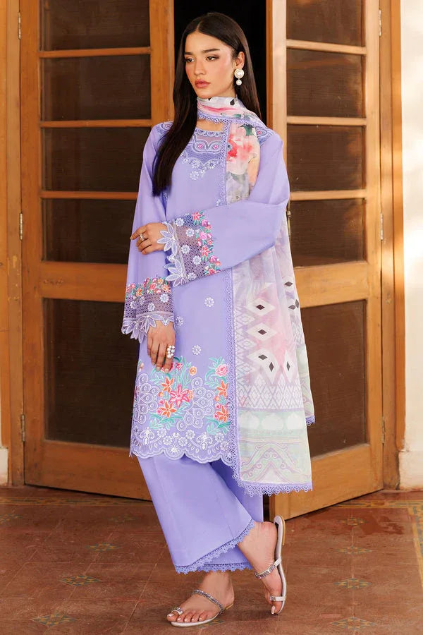 Farasha | Summer Weaves Embroidered Lawn | Lavender Dew - Rang-e-Khaas
