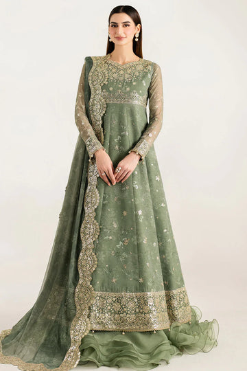Farasha | Fiorella Formals | Olive Aura - Rang-e-Khaas