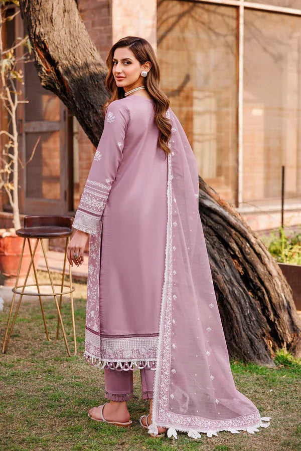 Farasha | Dastoor Embroidered Lawn SS24 | DAINTY LILAC - Rang-e-Khaas