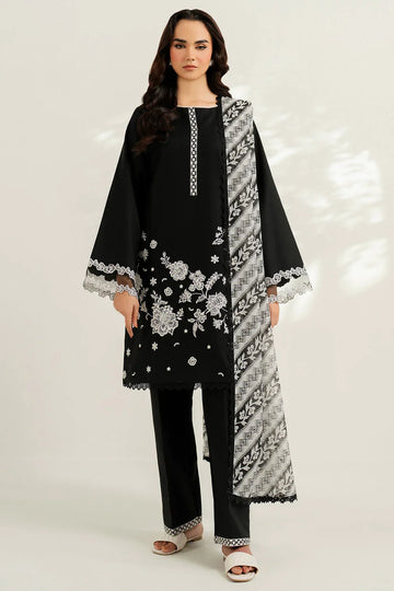 Farasha | Thread Lines Embroidered | Skylit Rouge - Rang-e-Khaas