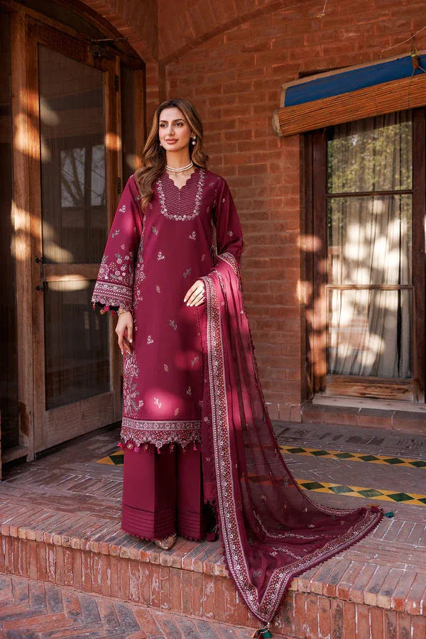 Farasha | Dastoor Embroidered Lawn SS24 | RUBY GLAM - Rang-e-Khaas