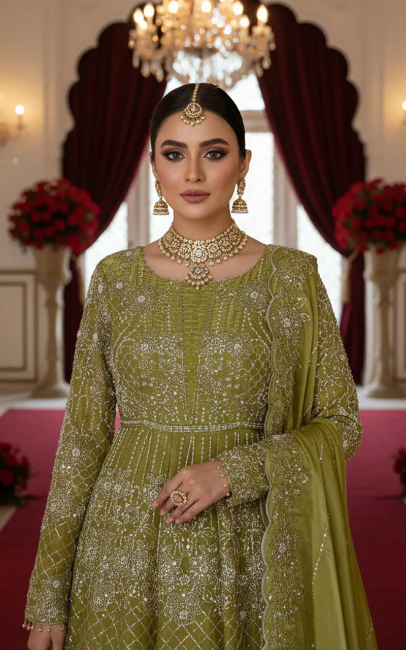 Embroidered Maxi With Dupatta