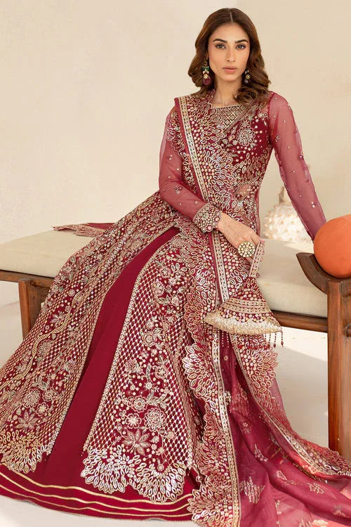 Farasha | Lu Zella Premium Formals 25 | Carmine Allure - Rang-e-Khaas