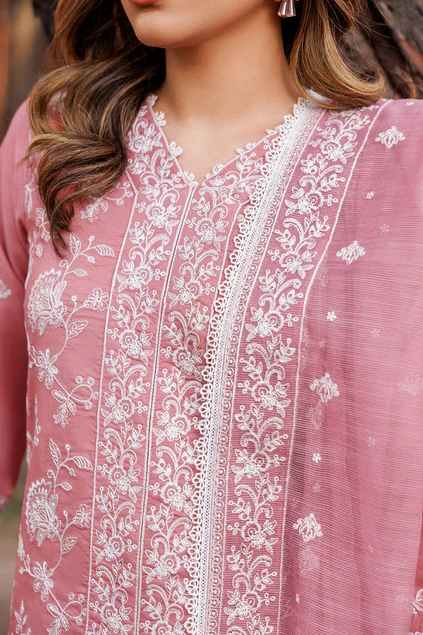 Farasha | Dastoor Embroidered Lawn SS24 | PEARL MIST - Rang-e-Khaas