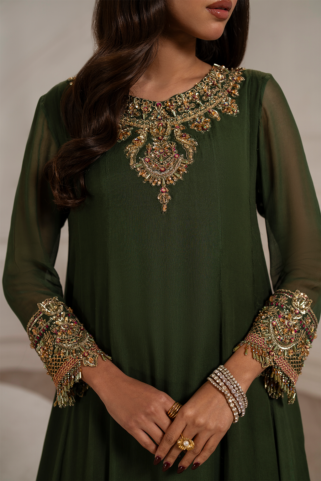 Iznik UE-416 Embroidered Chiffon