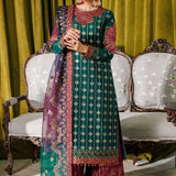 Alizeh Fashion Luxury Embroidered Chiffon 3Pc Suit AF-CH-2174-Nagar C Sea Green