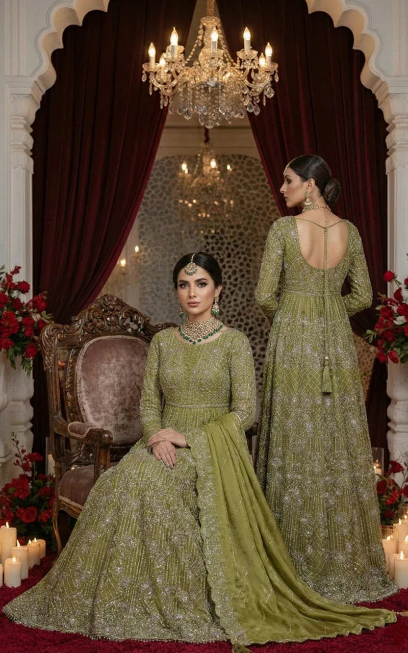 Embroidered Maxi With Dupatta