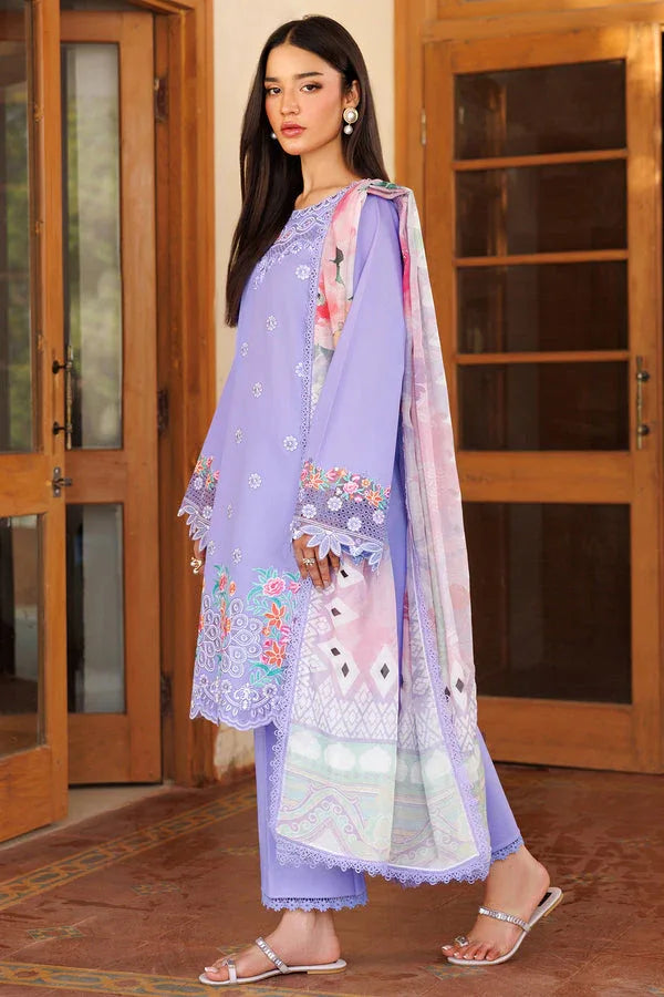 Farasha | Summer Weaves Embroidered Lawn | Lavender Dew - Rang-e-Khaas
