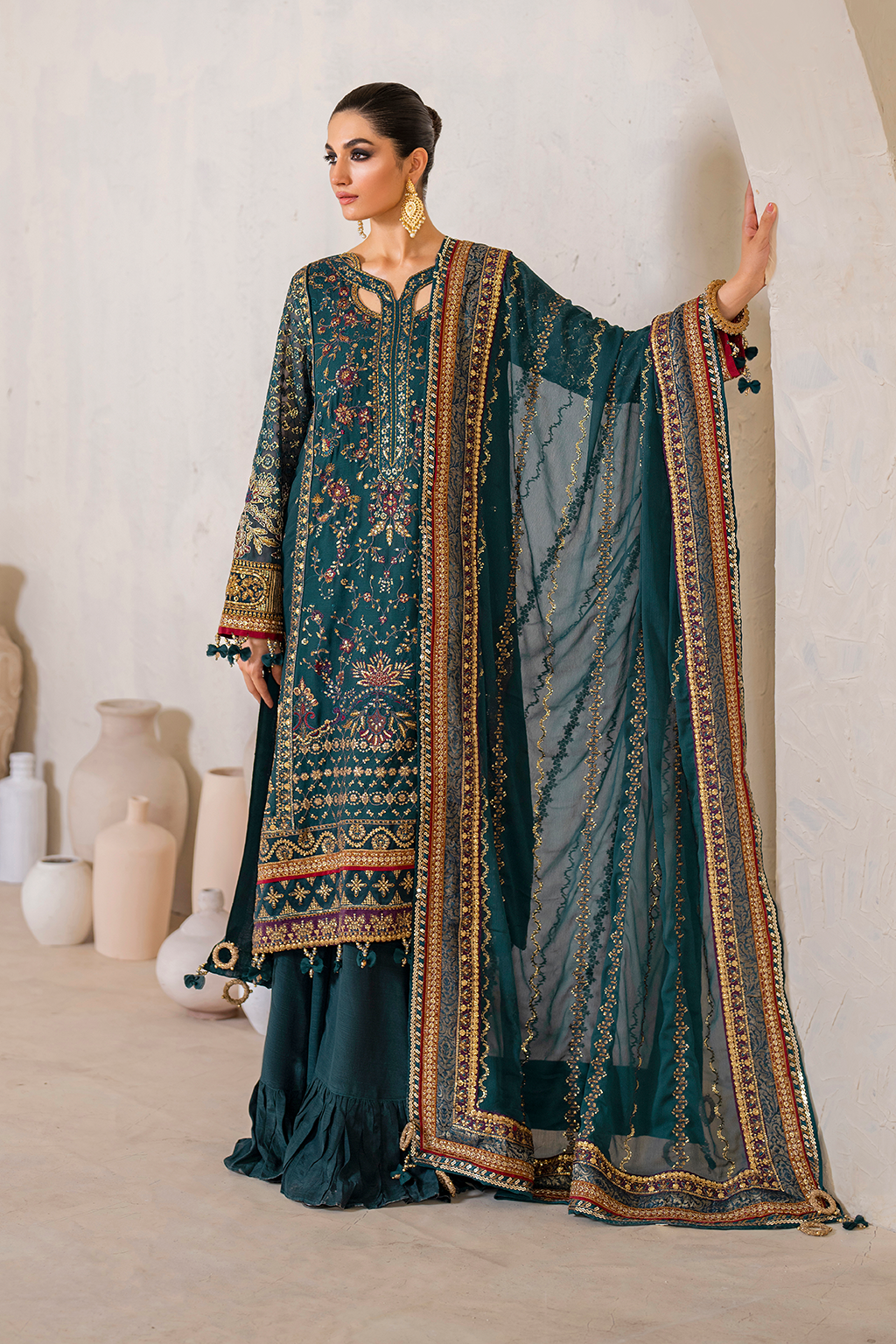 Iznik CC-46 Embroidered Chiffon