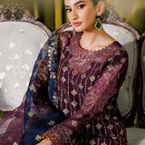 Alizeh Fashion Luxury Embroidered Chiffon 3Pc Suit AF-CH-2173-Nagar B Magenta