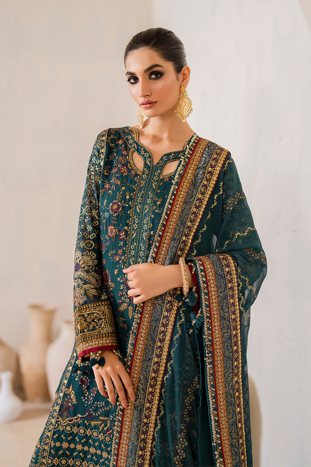 Iznik CC-46 Embroidered Chiffon