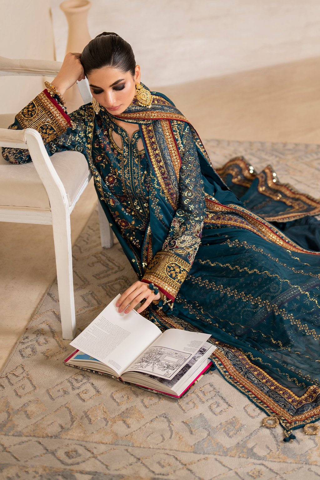Iznik CC-46 Embroidered Chiffon