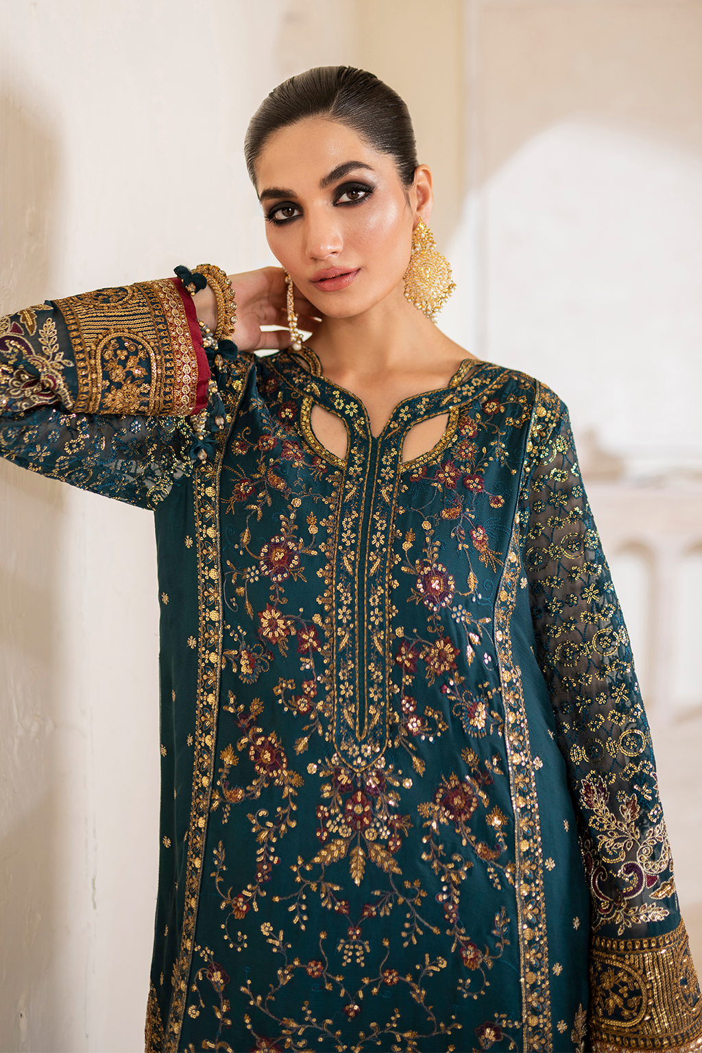 Iznik CC-46 Embroidered Chiffon