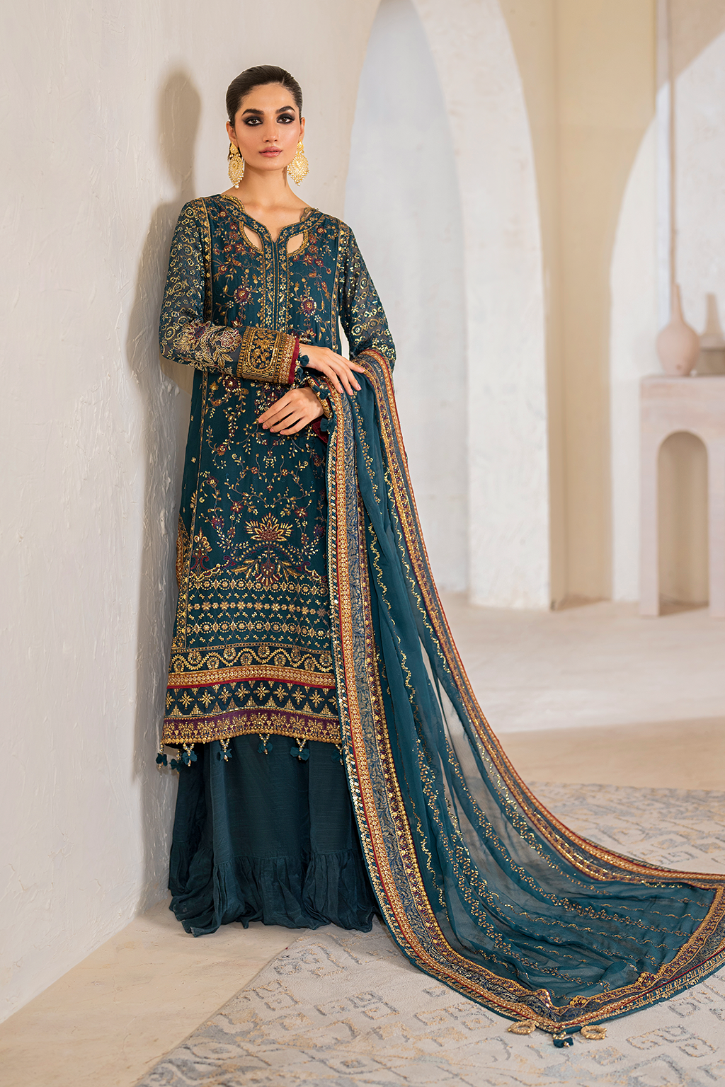 Iznik CC-46 Embroidered Chiffon