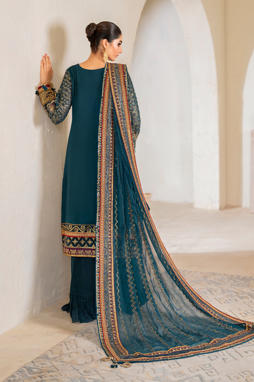 Iznik CC-46 Embroidered Chiffon
