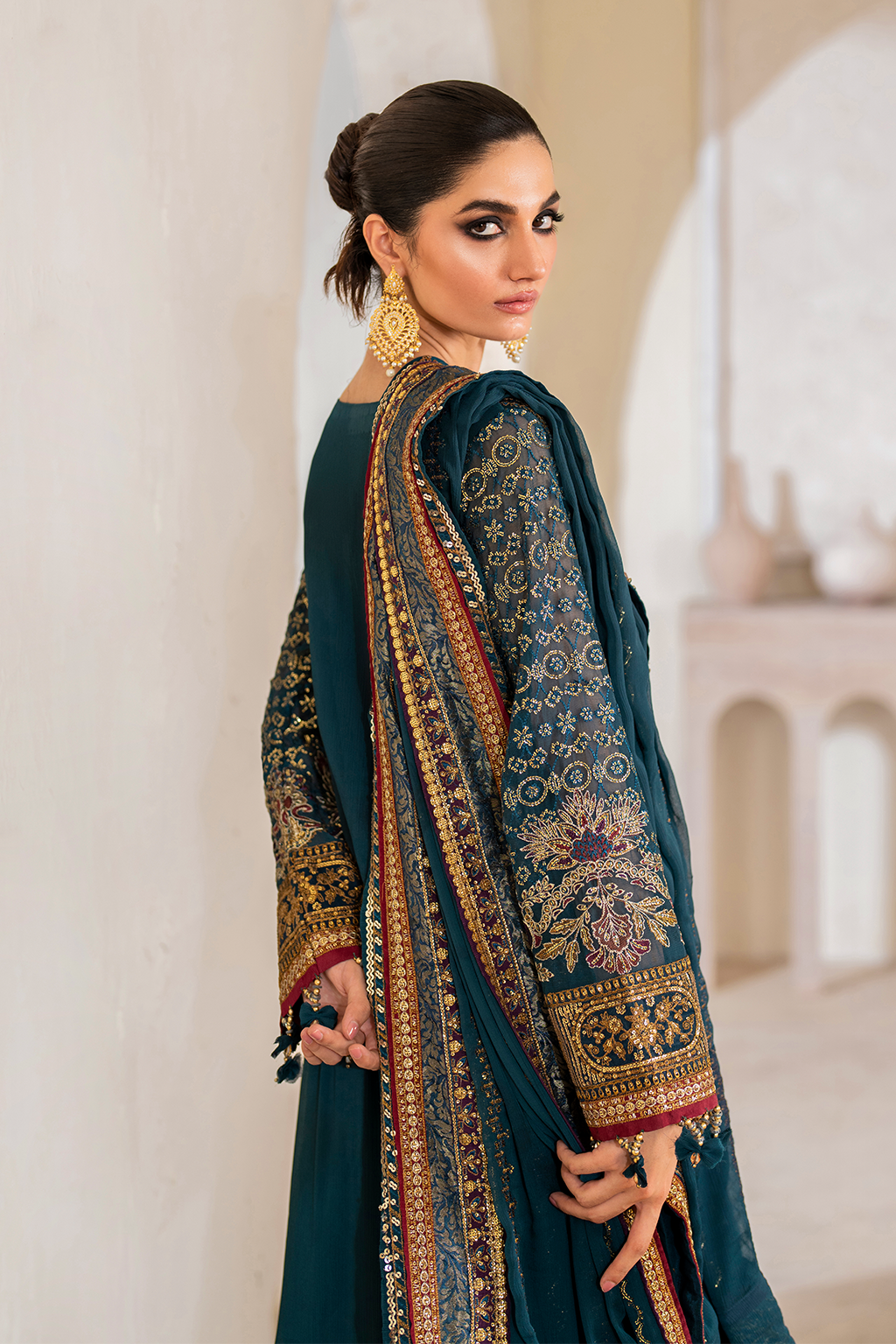 Iznik CC-46 Embroidered Chiffon