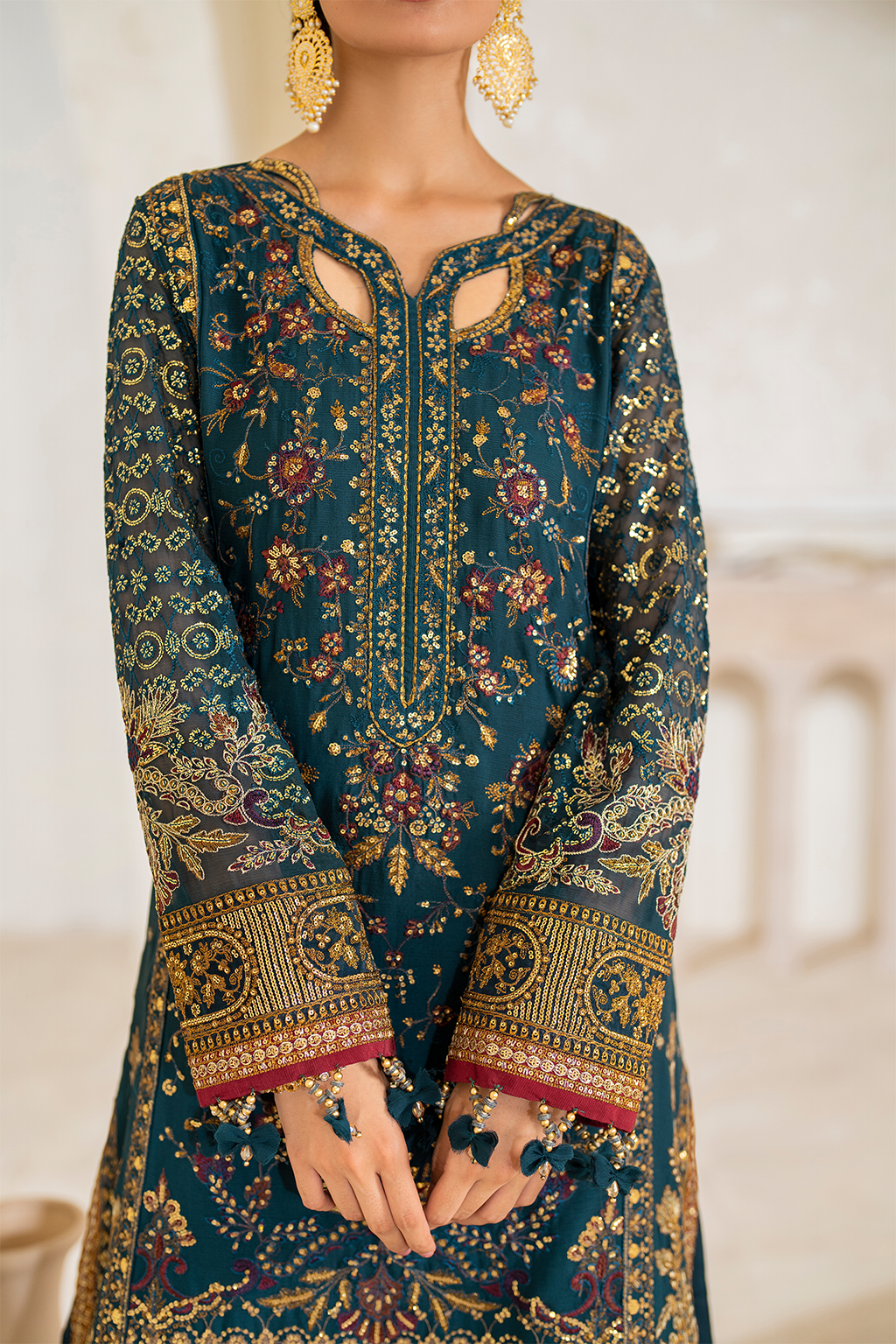 Iznik CC-46 Embroidered Chiffon