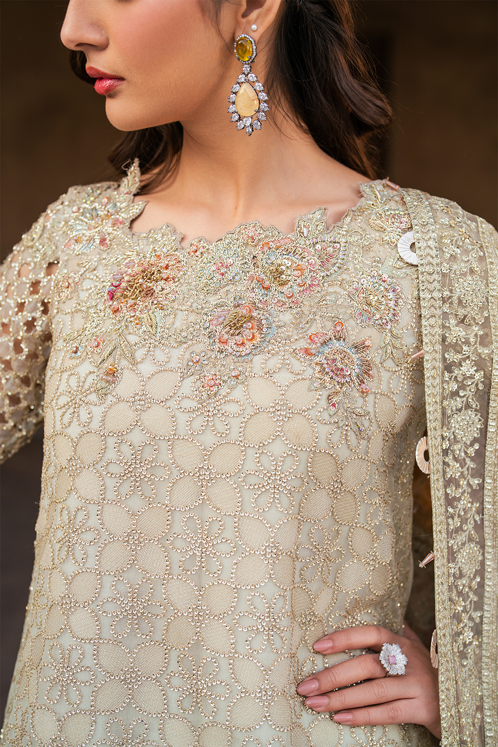 Iznik ILC-02 Embroidered Chiffon