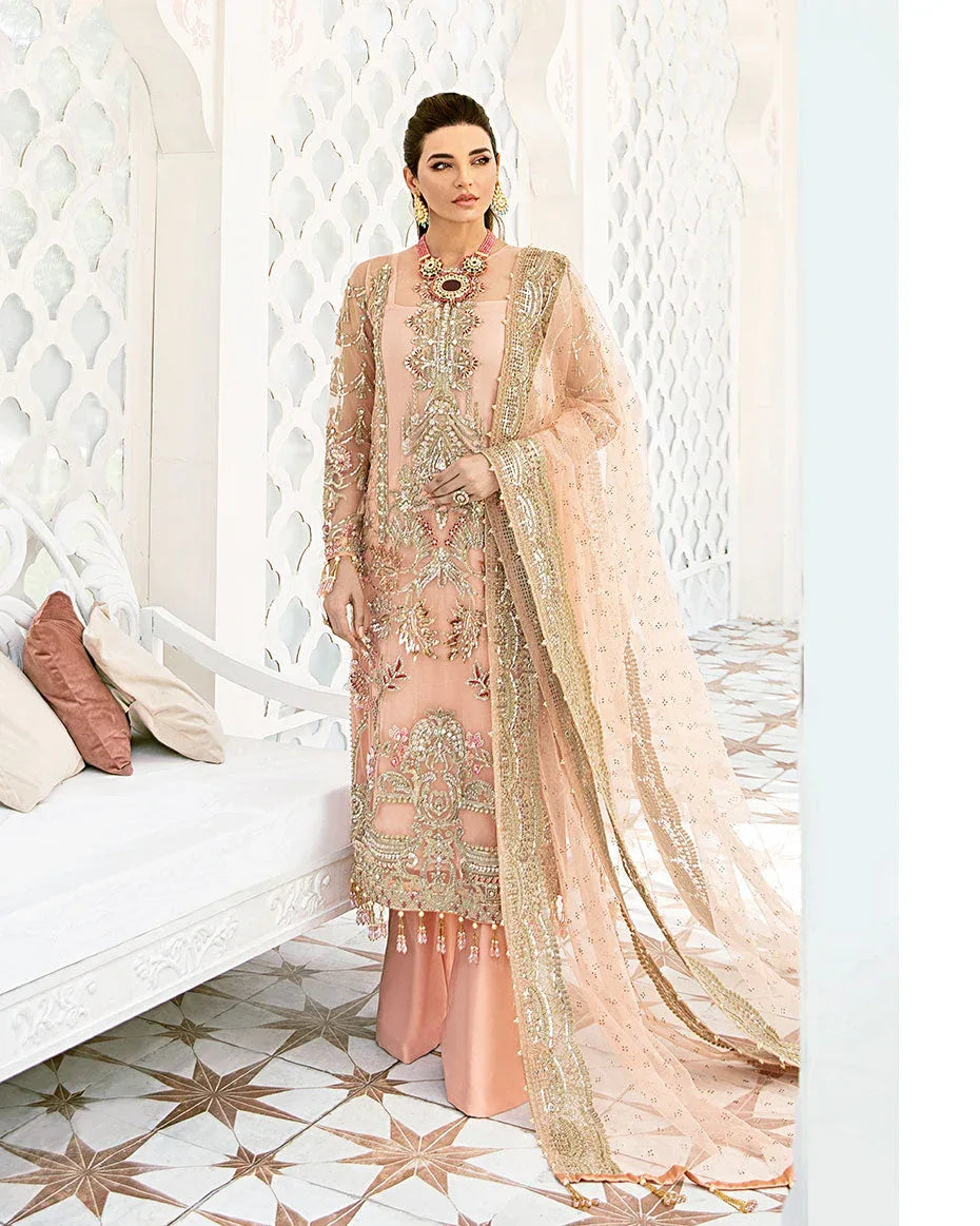 Gulaal | Wedding Formals | VOIR EMBROIDERED NET 3-PIECE SUIT WS-07 - FLEUR DE ROSE WEDDING FORMALS - Rang-e-Khaas