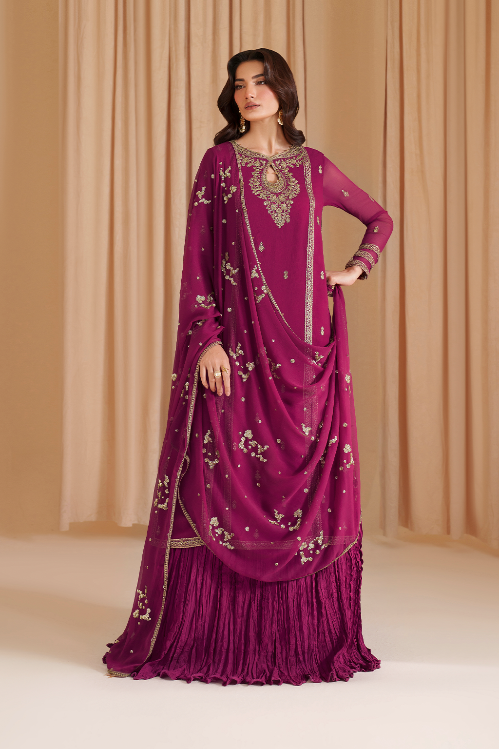 Iznik CC-81 Embroidered Chiffon