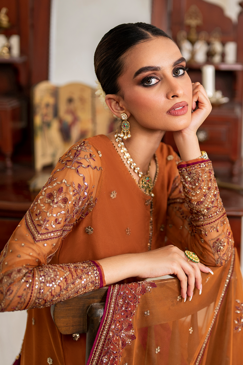 Iznik UE-287 Embroidered Net
