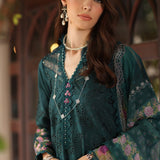 Noor by Saadia Asad | Eid Luxury Schiffli Laserkari 25 | D5- Teal