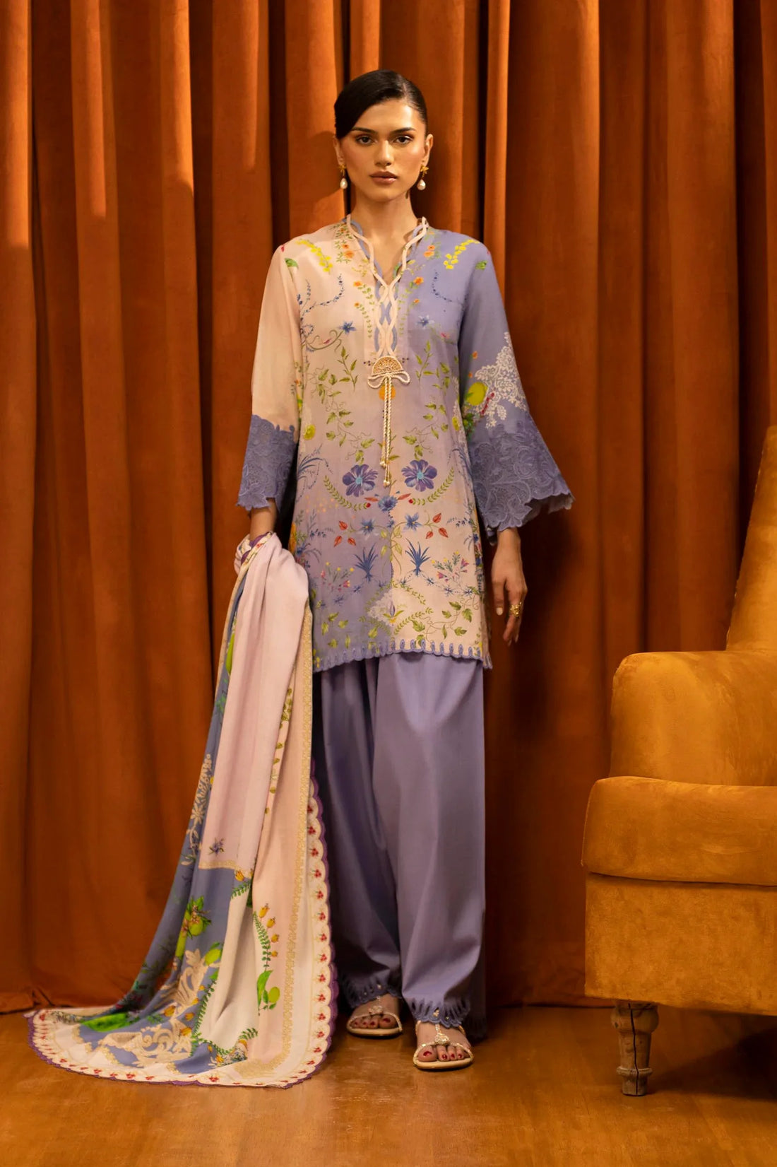 Sana Safinaz | Muzlin Winter 25 | 017B - Rang-e-Khaas