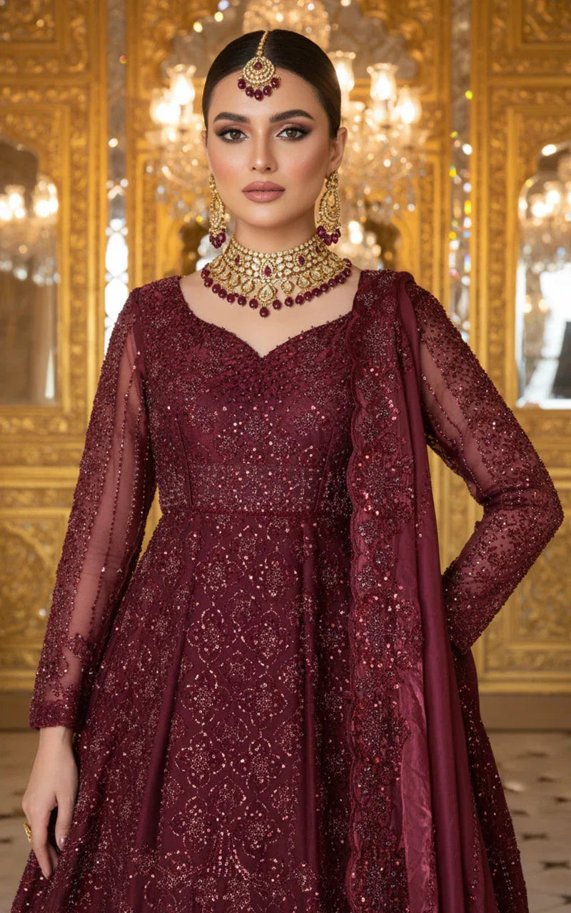 Embroidered Maxi With Dupatta