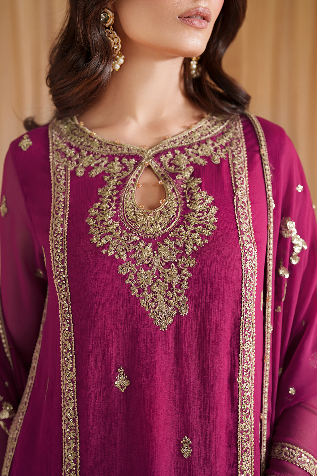 Iznik CC-81 Embroidered Chiffon