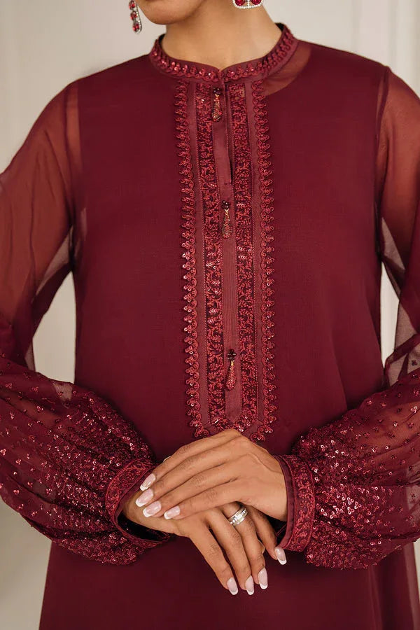 Baroque | Luxury Pret 25 | EMBROIDERED CHIFFON PR-1136 - Rang-e-Khaas