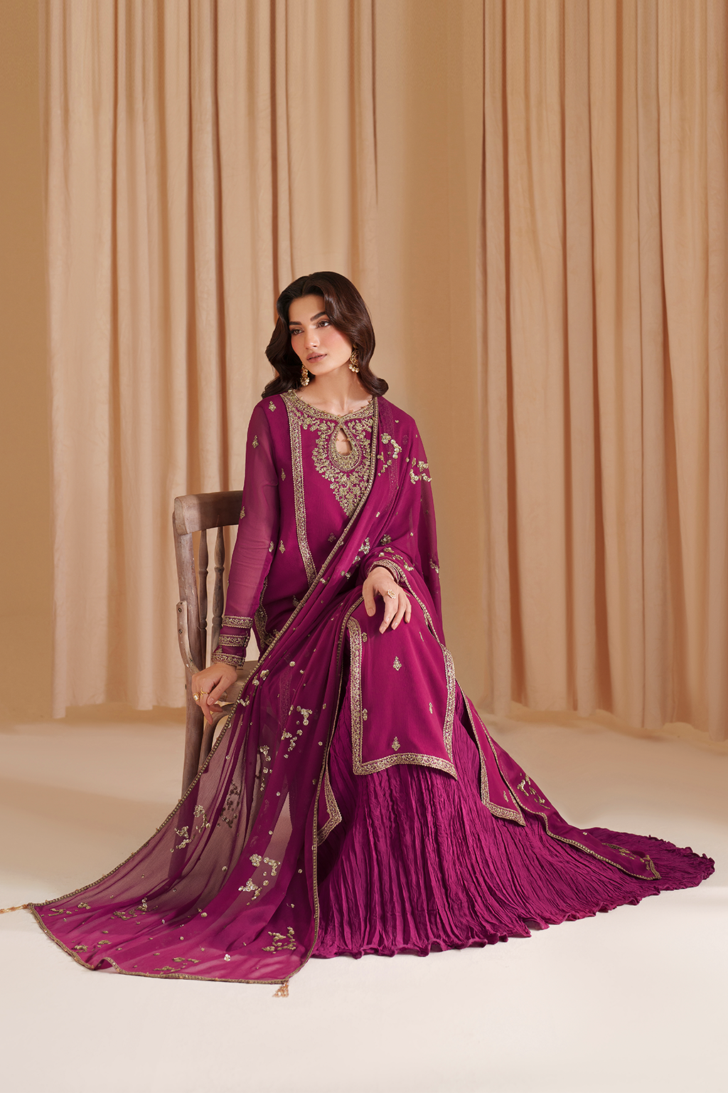 Iznik CC-81 Embroidered Chiffon