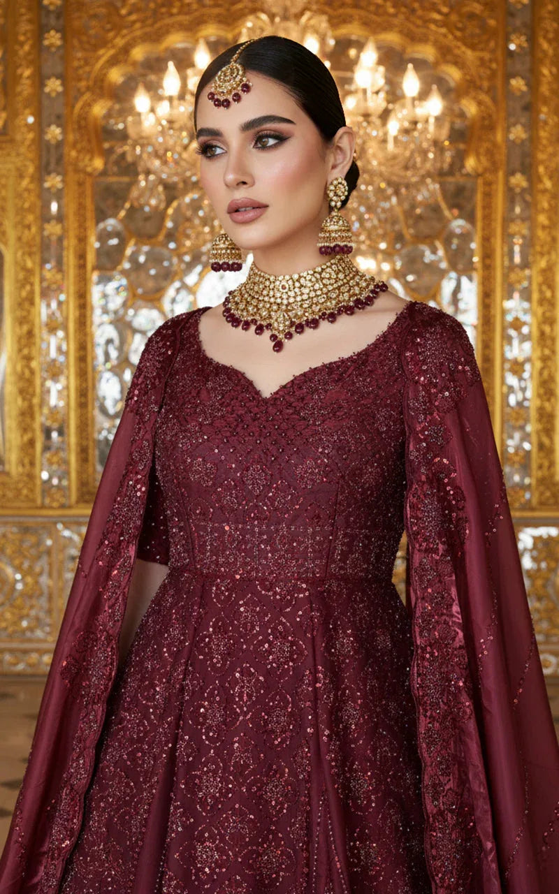 Embroidered Maxi With Dupatta