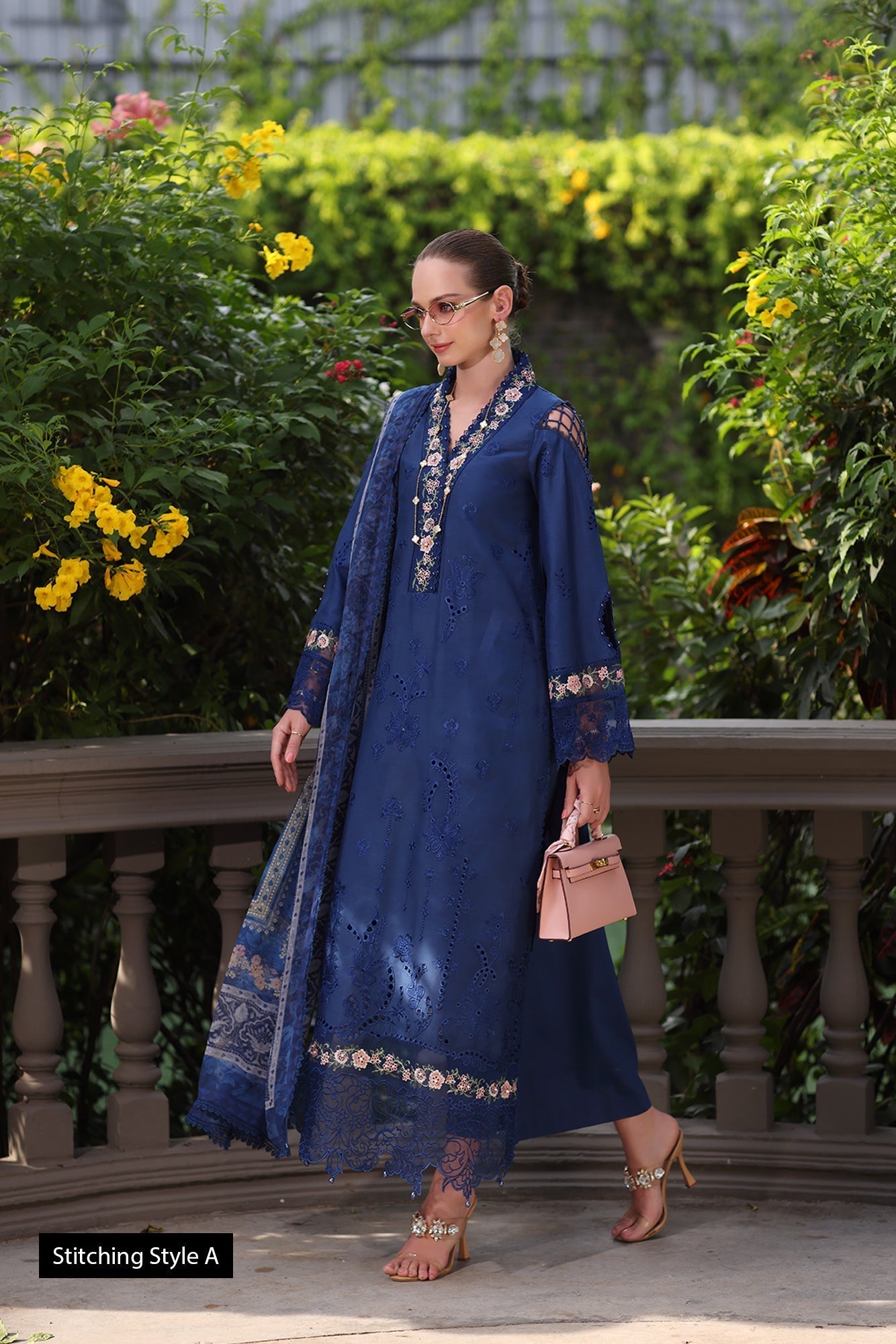 Noor by Saadia Asad | Eid Luxury Schiffli Laserkari 25 | D10- Royal Blue
