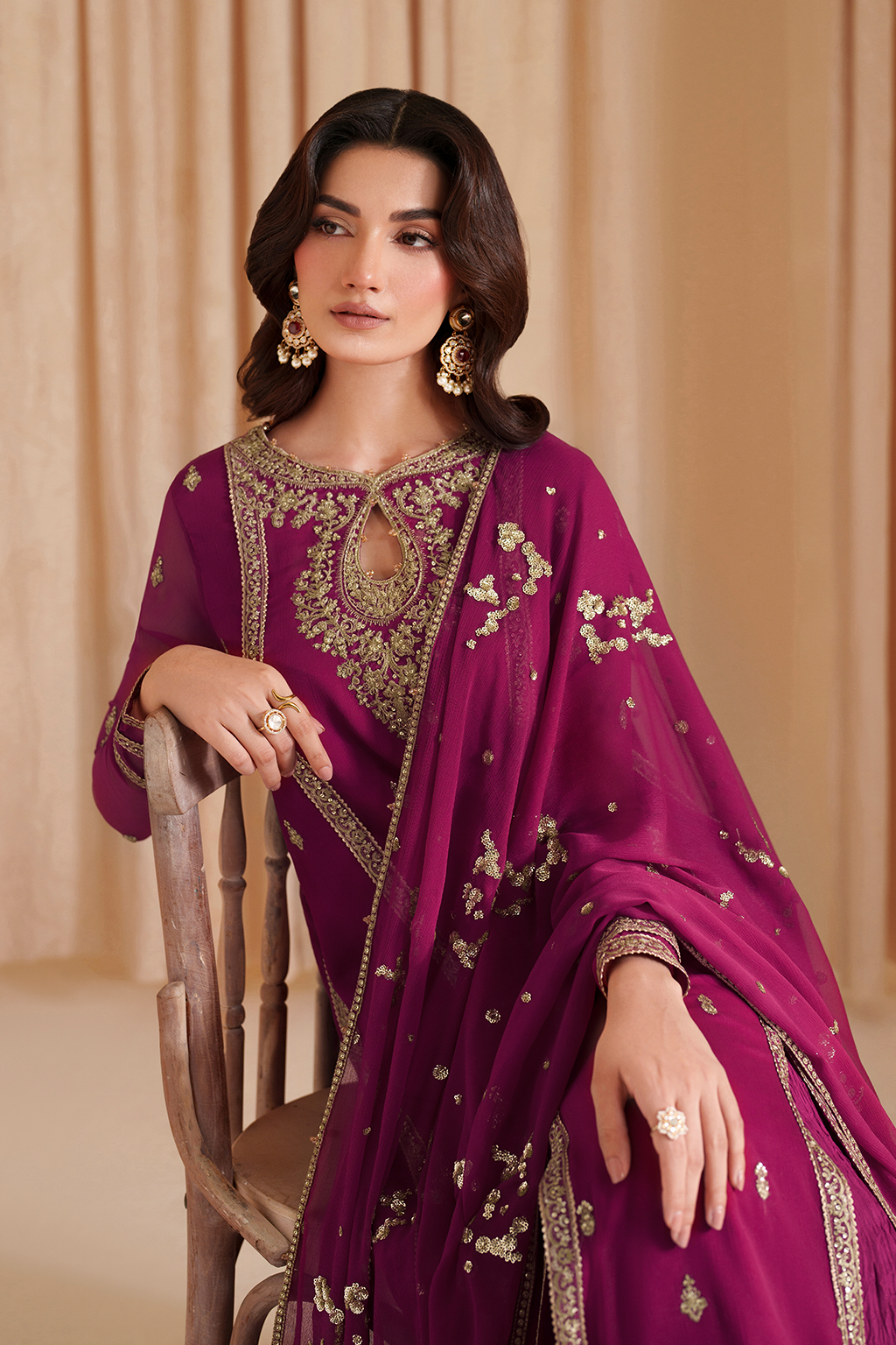 Iznik CC-81 Embroidered Chiffon