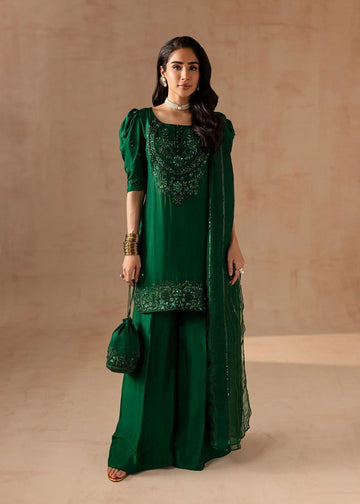 Maria Osama Khan | Noir Bliss Luxury Formals | Emerald Green - Rang-e-Khaas