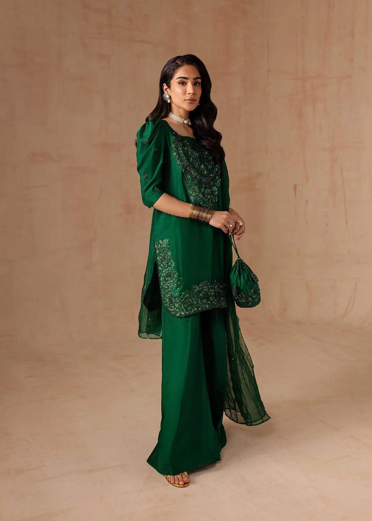 Maria Osama Khan | Noir Bliss Luxury Formals | Emerald Green - Rang-e-Khaas