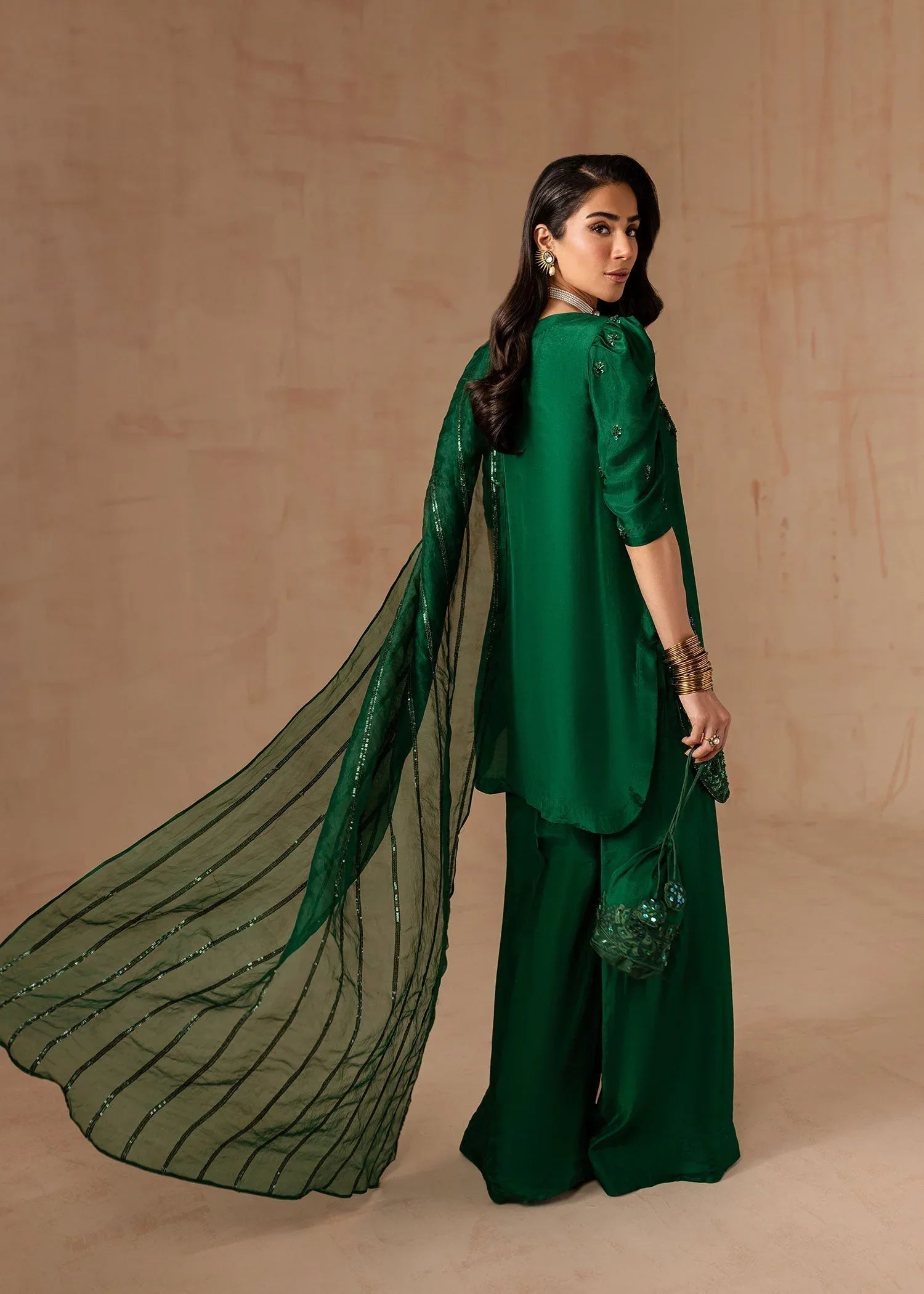 Maria Osama Khan | Noir Bliss Luxury Formals | Emerald Green - Rang-e-Khaas
