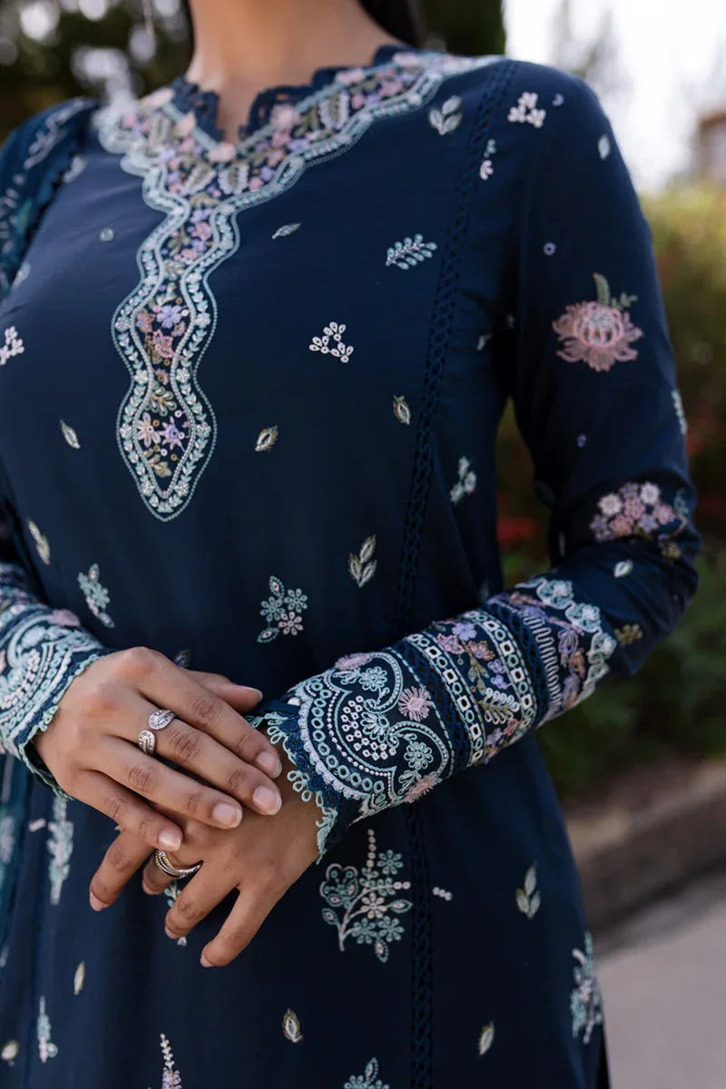 Qalamkar | Q Line Lawn 25 | QM-01 Bleu - Rang-e-Khaas