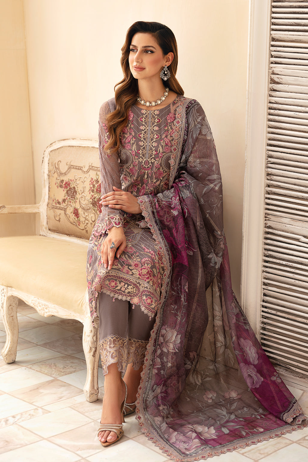 Ramsha | Chevron Chiffon Collection | A-908