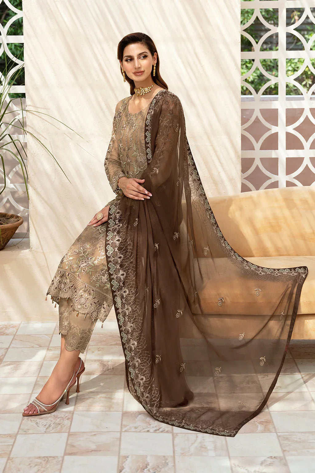 Ramsha | Chevron Chiffon Collection |A-904 - Rang-e-Khaas