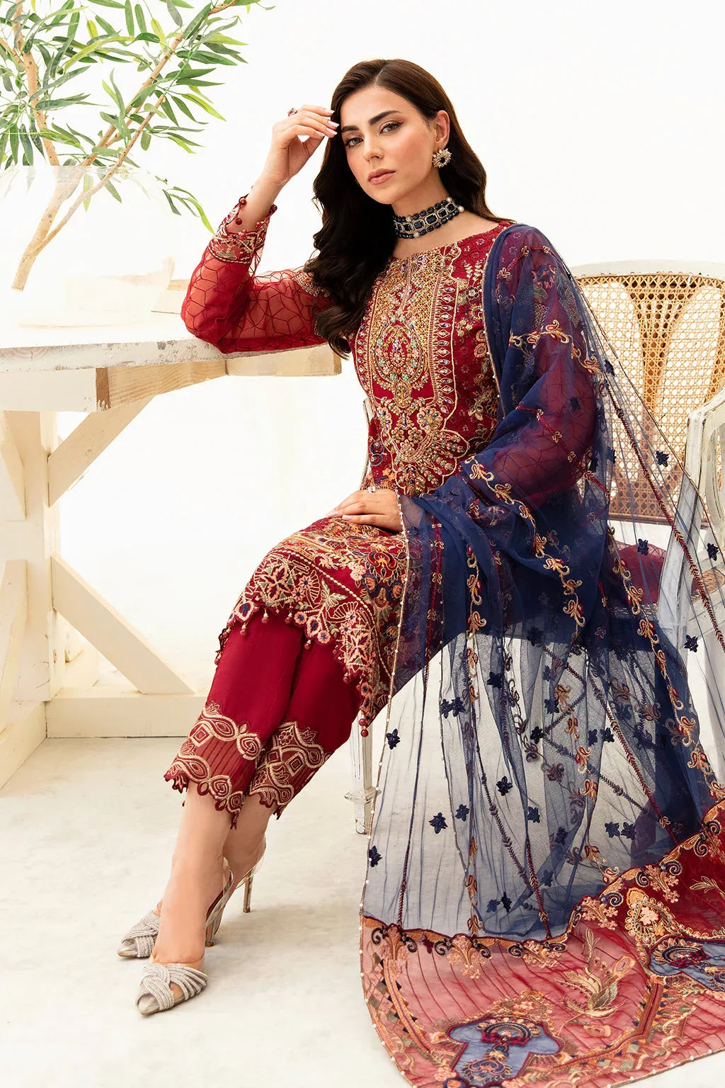 Ramsha | Minhal Organza Collection | M-908 - Rang-e-Khaas